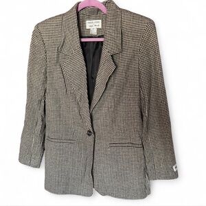 Focus 2000 Black and White Checkered Blazer